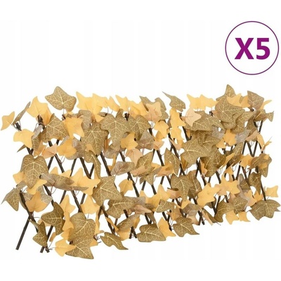 vidaXL Treláže umělé javorové listy roztahovací oranžové 5 ks 180x30cm