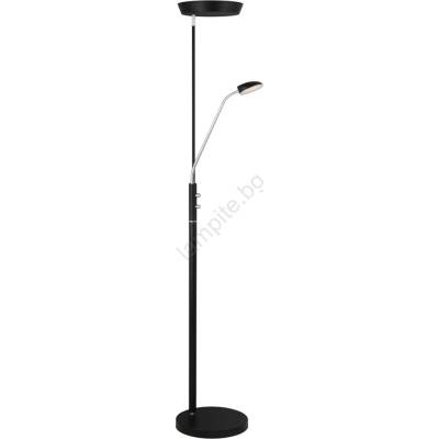 halo design 716067- димируема LED подова лампа VEGAS LED/20W/230V + LED/5W черна/хром (HO0079)