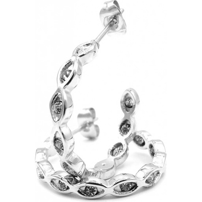 Steel Jewelry náušnice bílé kroužky z chirurgické oceli NS220240