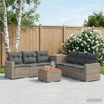 vidaXL Комплект дивани 8 бр. Сив и тъмен сив Полиротан и стомана (3448334)