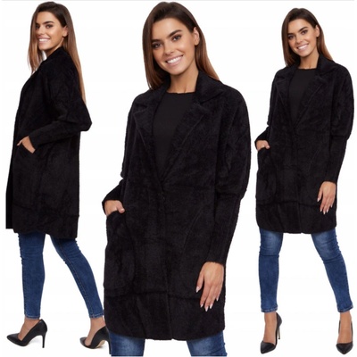 Fashionweek Vlnený kabát z alpaky tc830 Čierna