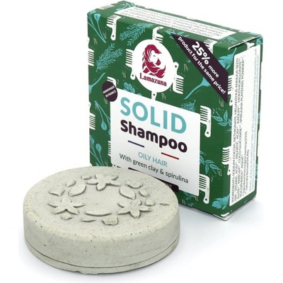Lamazuna Tuhý šampón pre mastné vlasy Zelený íl & spirulina 70 g