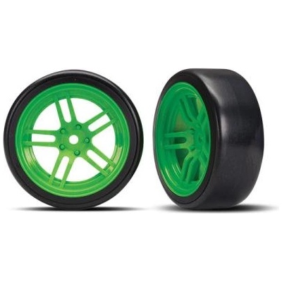 Traxxas колело 1.9", джанта split-spoke зелен, гума Drift (2) (предни)