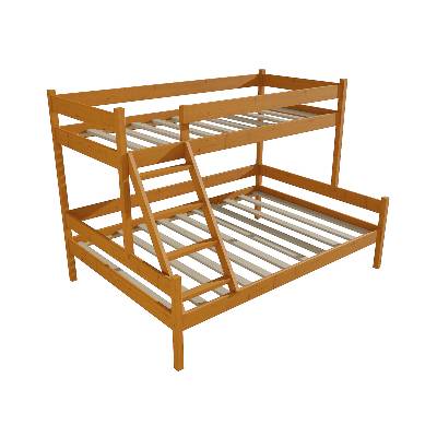 Vomaks unit, s.r.o. Patrová postel s rozšířeným spodním lůžkem PPS 002 Rozměr: 80/160 x 180 cm, Barva-3: moření olše