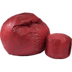 PUFRELAX Комплект, Барбарон с табуретка за крака, 500л. Matusalem - Cranberry, Перящ се калъф, Подходящ за деца, Пълнеж с микс от мемори пяна и дунапрен, Гама Premium, 8427 (PUF-M-MO-PT-CRB) - topmarket