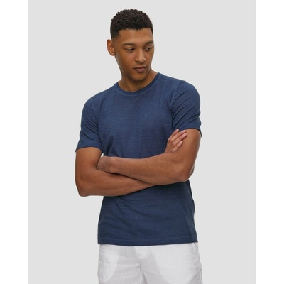 Pánské tričko 120% Lino Crewneck t-shirt Tmavě modré
