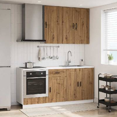 vidaXL Кухненски единица PORTO 5 pcs Дъб артизан Инженерна дървесина (3438284)
