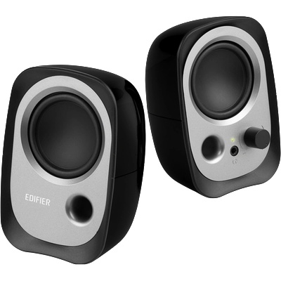 Edifier Тонколони Edifier R12U BL 2.0, 4W RMS, USB, AUX, 20 KHz, 2.25" говорители, Контрол на звука, Черен (R12U-BL)