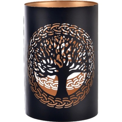 Sconto Kovový svietnik TREE čierna/zlatá, šírka 13 cm