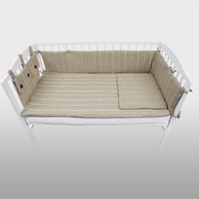 EKO Плетен комплект за бебешко креватче бежов (kpo-02 beige)