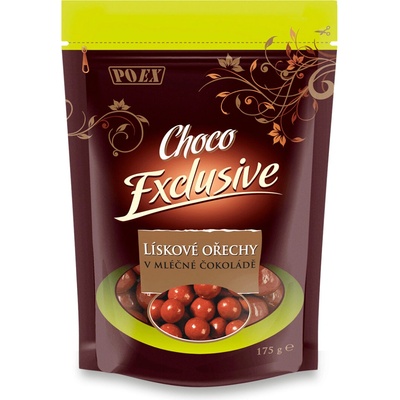 Poex Choco Exclusive Lísková jádra v mléčné čokoládě 175 g