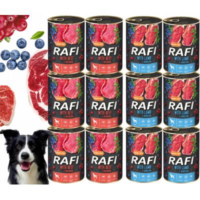 Rafi mix príchutí jahňacie, hovädzie 12 x 400 g