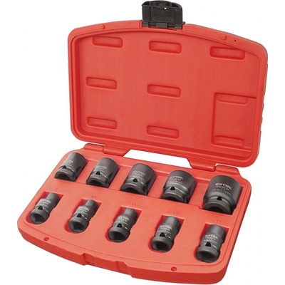 EXTOL PREMIUM Rázové nástrčné kľúče, 1/2", 10ks, CrMoV, fosfátované 8818131
