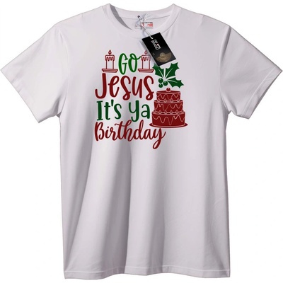 NOONEBRAND Тениска Go Jesus Рожден ден - 7XL, Black
