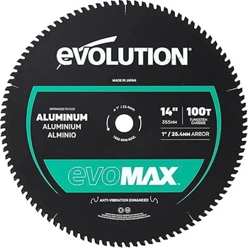 Evolution Циркулярен диск за алуминий evo AL 14 EVOMAX / EVOLUTION A355TCT-100CSMAX-7114 / (EVO A355TCT-100CSM)