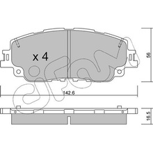 Sada brzdových destiček, kotoučová brzda CIFAM 822-1227-0