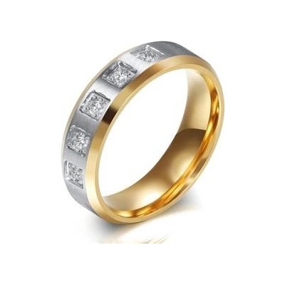 Šperky4U Dámský zlacený ocelový prsten OPR1830 D