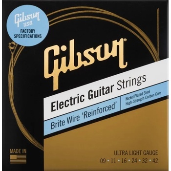 Gibson Brite Wire Reinforced 9-42 Струни за електрическа китара (SEG-BWR9)