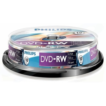 Philips DN4S4B10F/00 празен DVD диск 4, 7 GB DVD-RW 10 броя (PH386290) (PH386290)