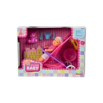 Simba Toys - Сет бебе с количка и аксесоари - 105030928