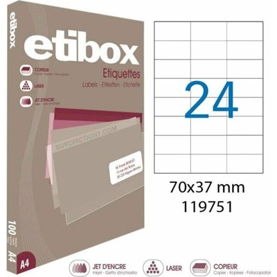 Etikety univerzálne 70x37mm Etibox A4 100 hárkov