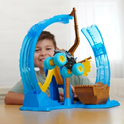 MONSTER JAM Spinmaster Hrací set Megalodon Loop of doom 1:64