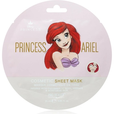 Mad Beauty Disney Princess Ariel хидратираща платнена маска с успокояващ ефект 25ml