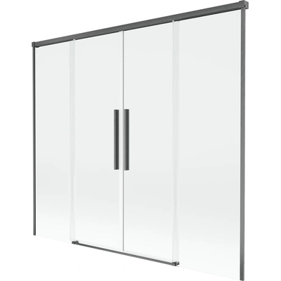 Mexen Rox двукрилен плъзгащ се параван за вана 180 x 150 cm, прозрачен, четкано (8C9-180-002-66-00)