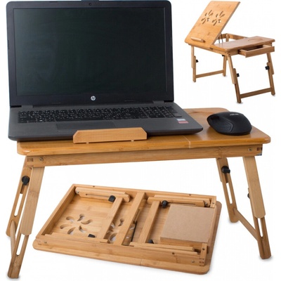 Bambusový skladací stolík pod notebook s ventiláciou
