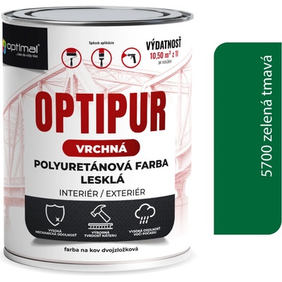 Optipur U2081 Vrchná polyuretanová farba lesklá 0,7 l zelená vagónová