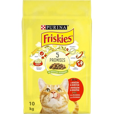 Friskies Adult Cat s hovězím kuřecím a zeleninou 10 kg – Zboží Dáma