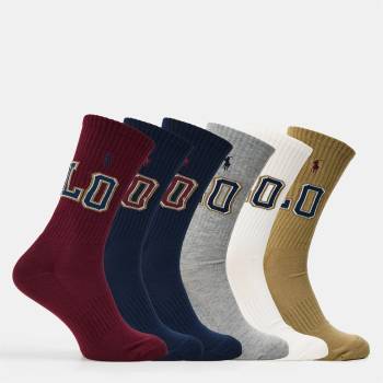 Ralph Lauren Чорапи Polo Ralph Lauren Men's 6 Pack Varsity Crew Socks - Cml/Crm/Nvy