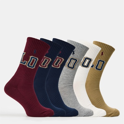 Ralph Lauren Чорапи Polo Ralph Lauren Men's 6 Pack Varsity Crew Socks - Cml/Crm/Nvy