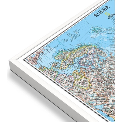 National Geographic Rusko - nástěnná mapa Classic 77 x 60 cm Varianta: mapa v hliníkovém rámu, Provedení: bílý rám