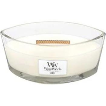 WoodWick Linen ароматна свещ с дървен фитил 453, 6 гр