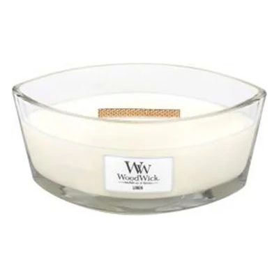WoodWick Linen ароматна свещ с дървен фитил 453, 6 гр