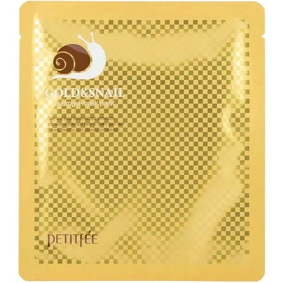 PETITFÉE Gold & Snail Hydrogel Mask Pack Hydrogélová maska so slimačím mucínom 1 ks 30 g