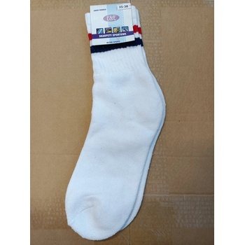 E&E Vysoké športové ponožky Active Sports bílá červená modrá