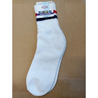 E&E Vysoké športové ponožky Active Sports bílá-černá