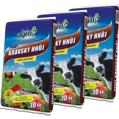 AGRO Kravský hnoj 3 x 10 kg