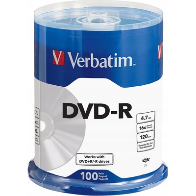 Verbatim DVD-R 4,7GB 16x, Advanced AZO, cakebox, 100ks (43549)