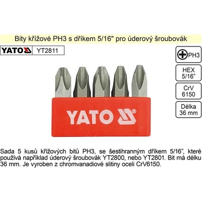 Bit 5/16 PH3 x 36 mm 5 ks