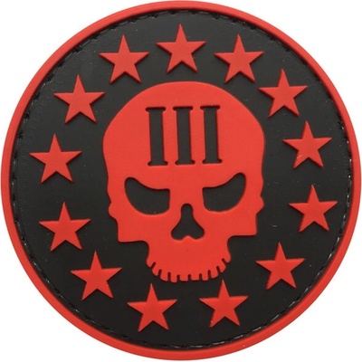 WARAGOD Nášivka 3D Three Percenter with Skull Face 6cm