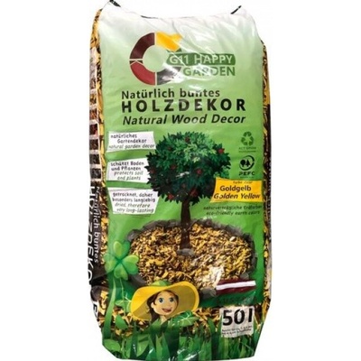 HappyGarden Natural wood decor 50L Holzdekor- žltá drevená štiepka