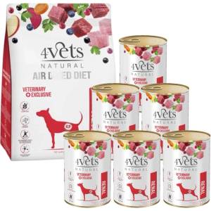 4Vets NATURAL Renal суха храна за кучета с бъбречна недостатъчност 1 кг + влажна храна 6x400g