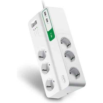 APC Essential SurgeArrest 6 Plug + 2 USB 1,8 m (PM6U-GR)