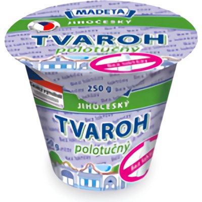 Madeta Jihočeský tvaroh polotučný bez laktózy 250 g