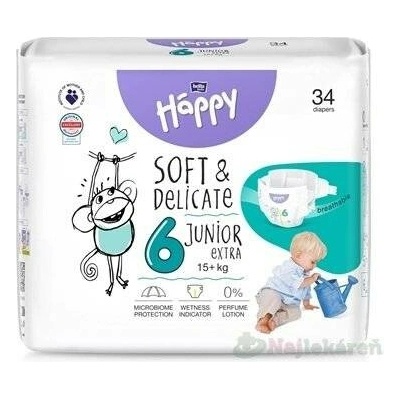 Bella Happy Soft & Delicate 6 Junior Extra 16+ kg 34 ks