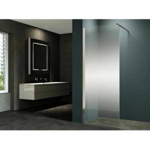 Inter Ceramic Параван за душ кабина Inter Ceramic матово бял профил 90x200 см частично непрозрачно стъкло (113 MW/90 UV)