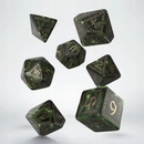 Příslušenství ke společenským hrám Q-workshop Sada 7 RPG kostek runové zeleno zlaté